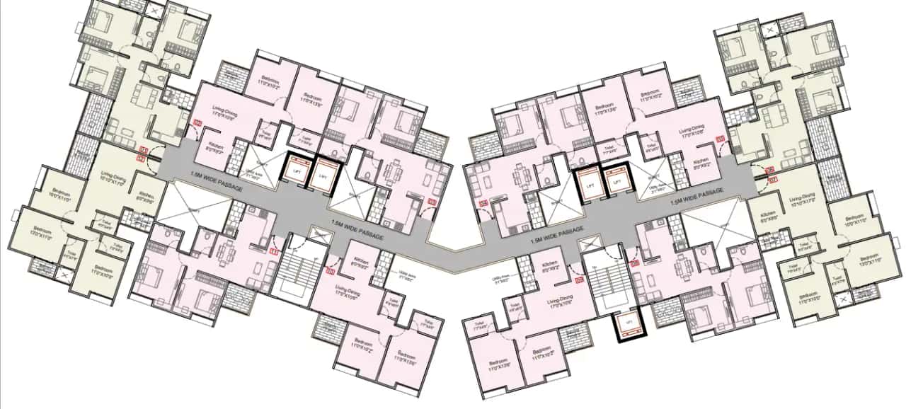 Kohinoor Courtyard One Floor Plan