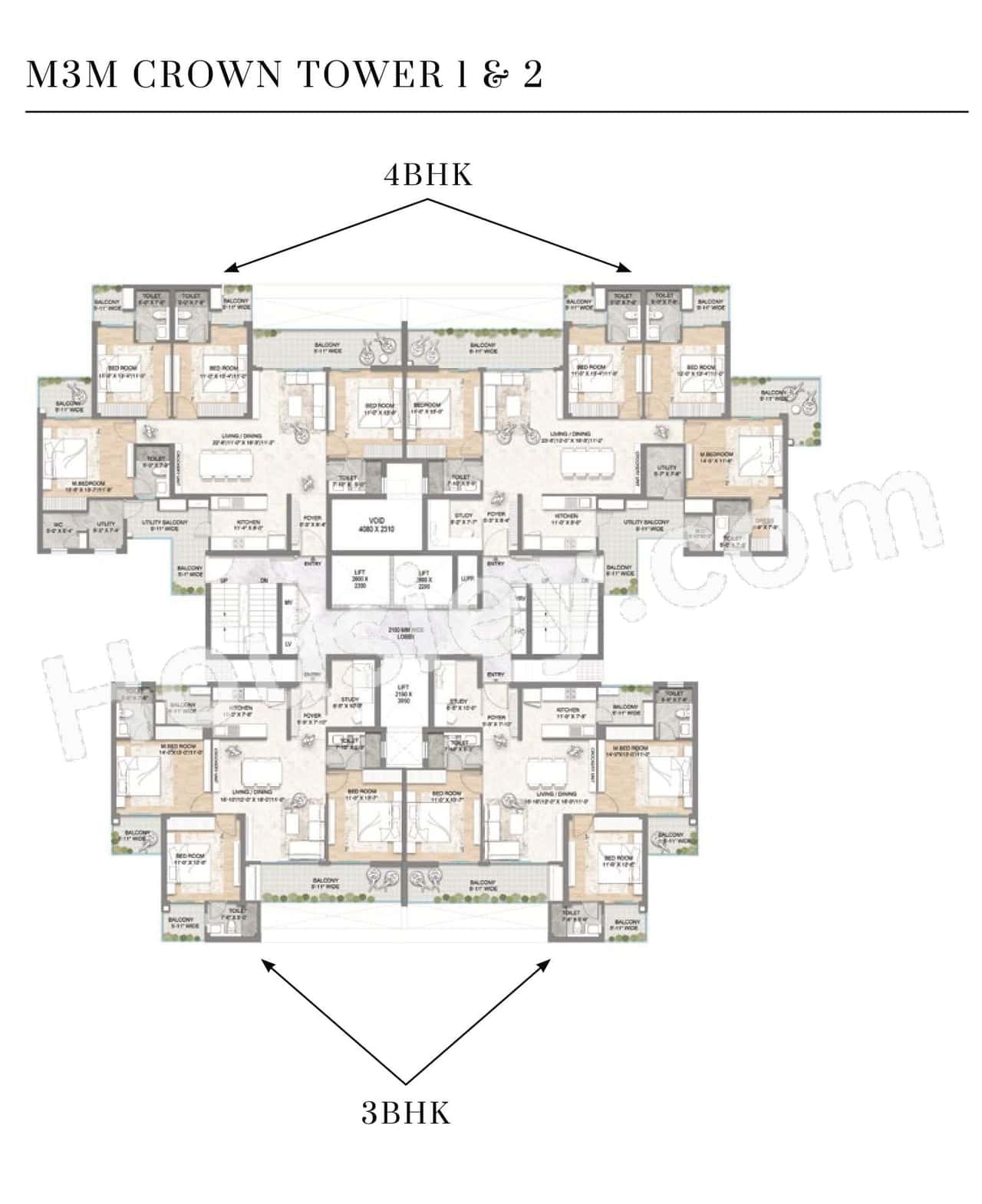 M3M crown Floor plan 1