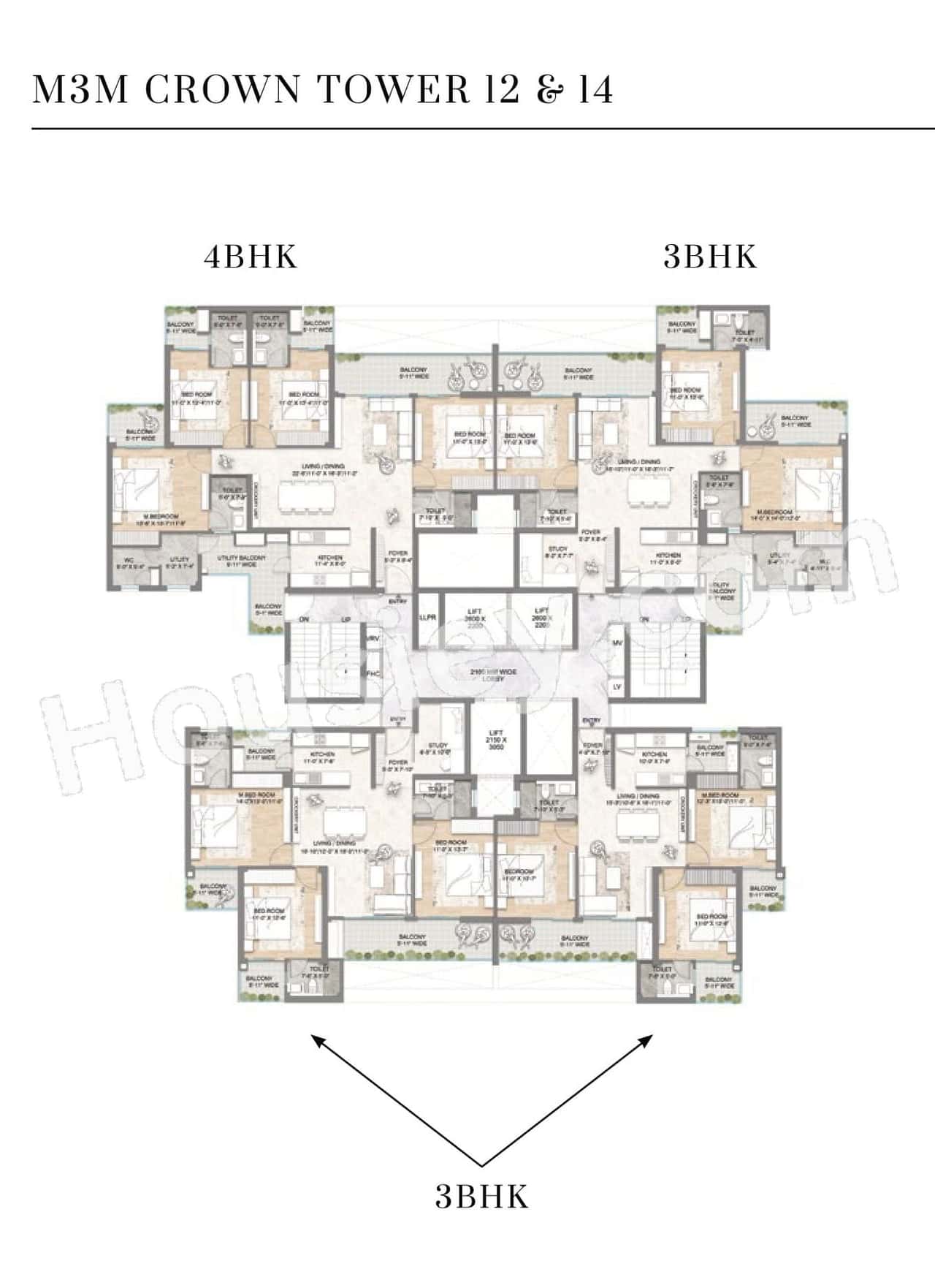 M3M crown Floor plan 5