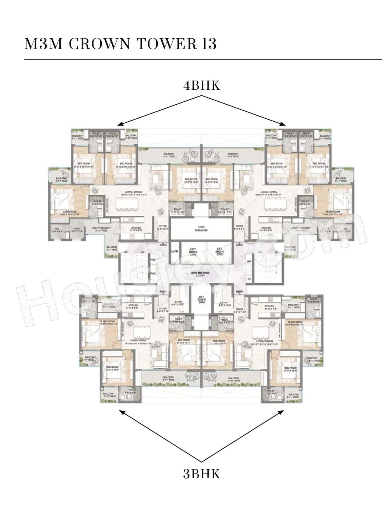 M3M crown Floor plan 6