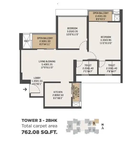 VTP Altair Unit plan - 762 sq.ft.