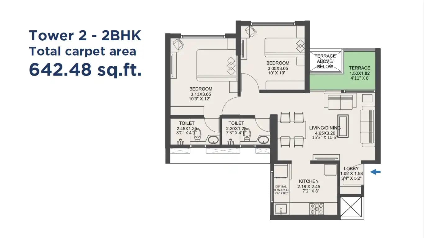 Unit plan - 643 sq.ft.