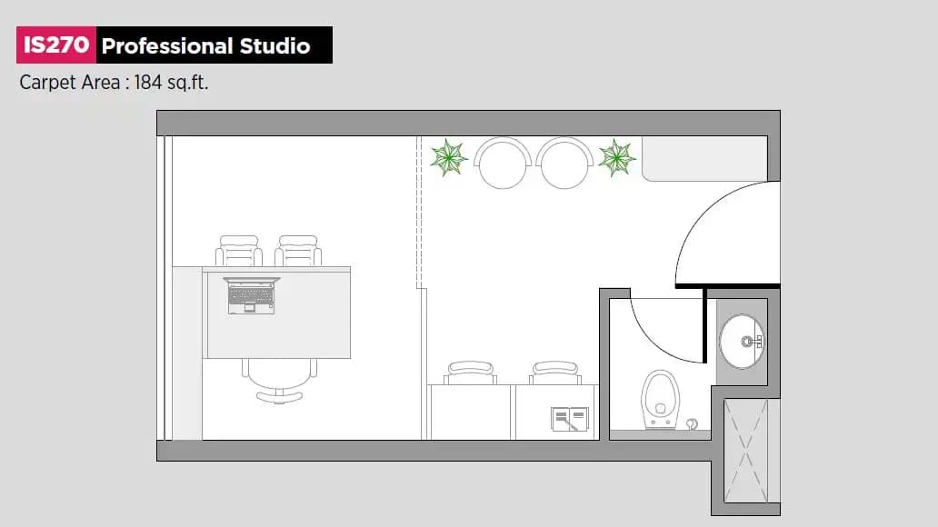 Unit plan - 184 sq.ft.