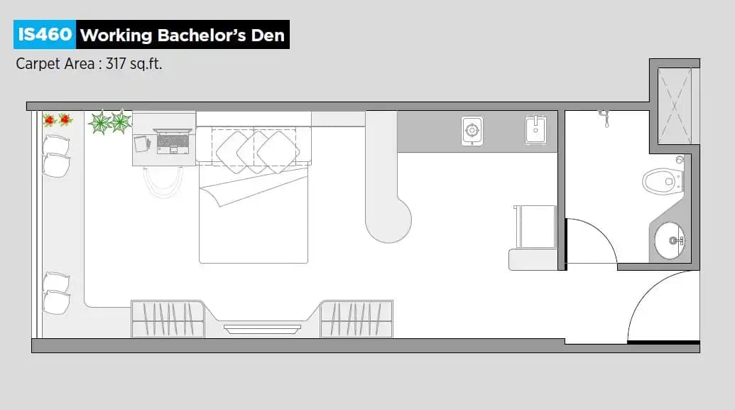 Unit plan - 317 sq.ft.