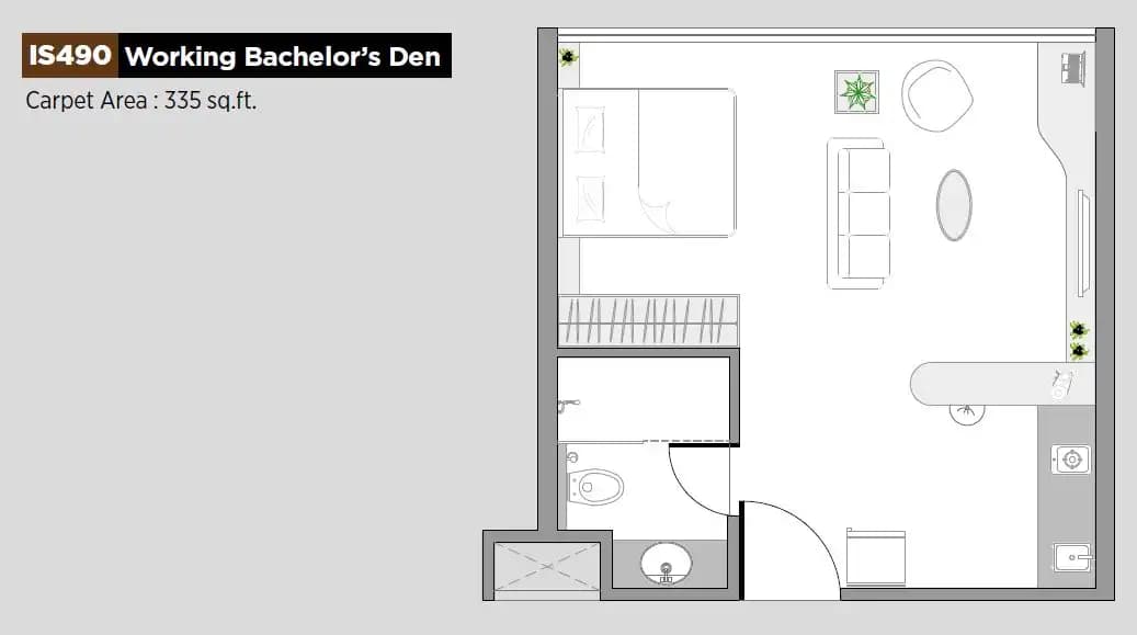 VJ Indilife Unit plan - 335 sq.ft.