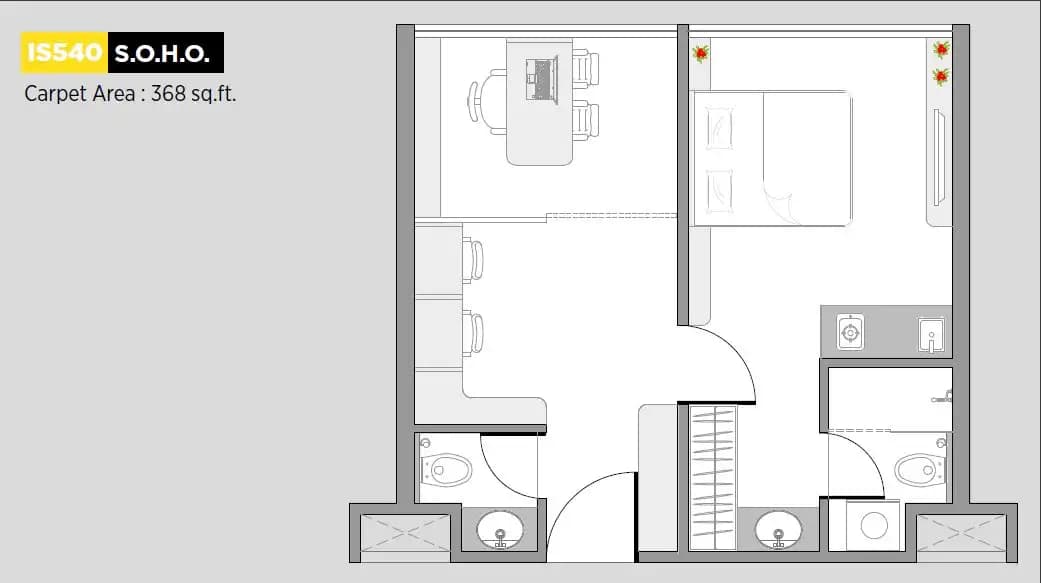 Unit plan - 368 sq.ft.