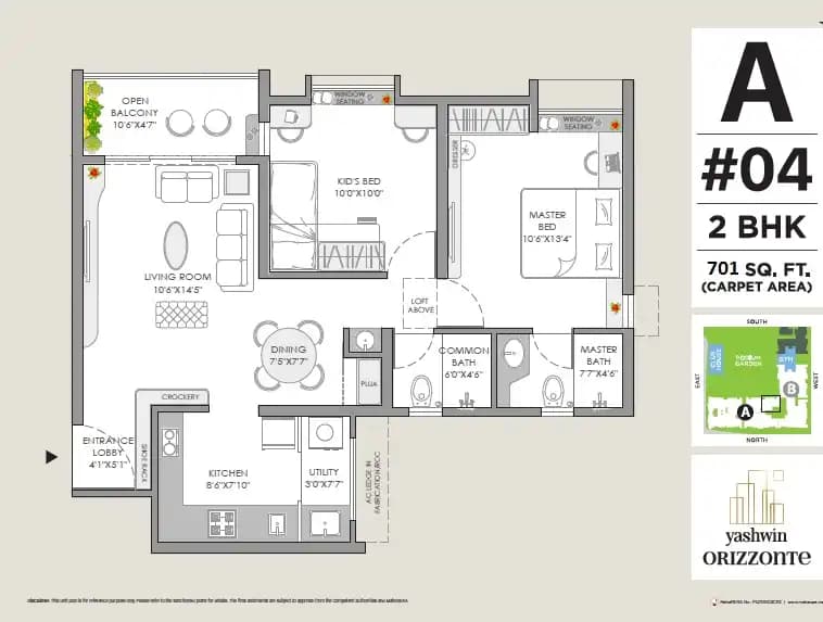 Unit plan - 701 sq.ft.