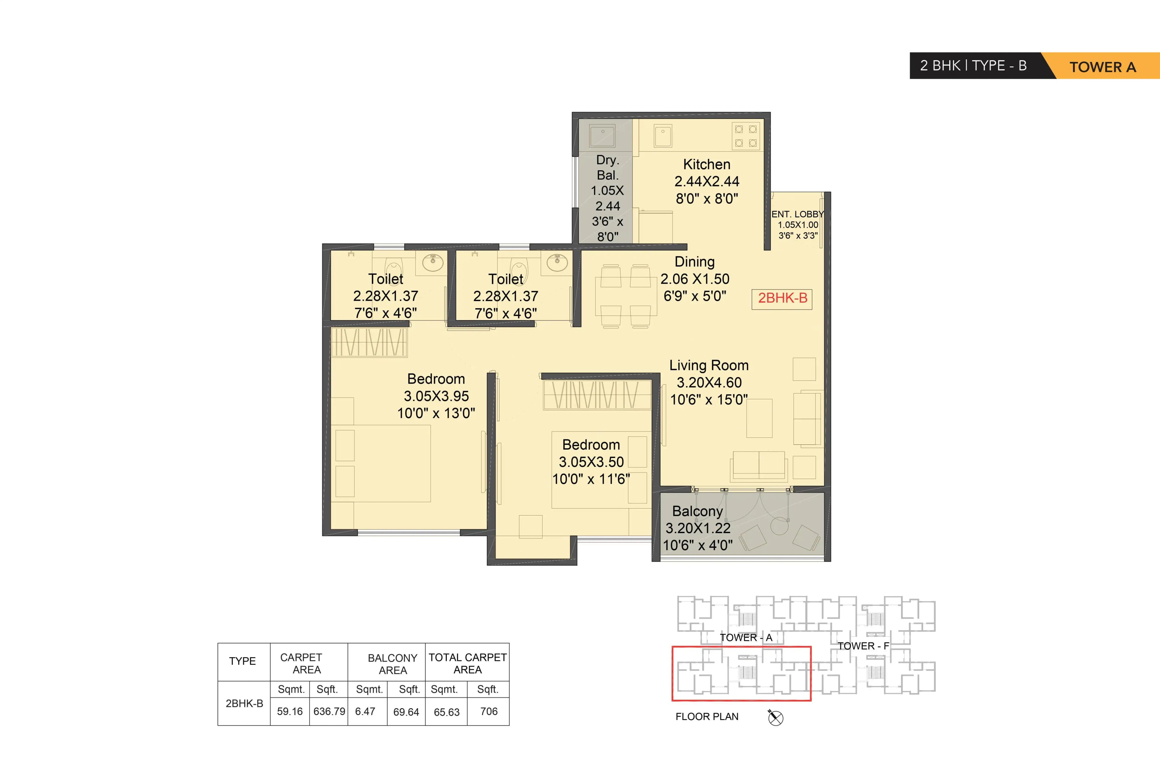 Unit plan - 706 sq.ft.