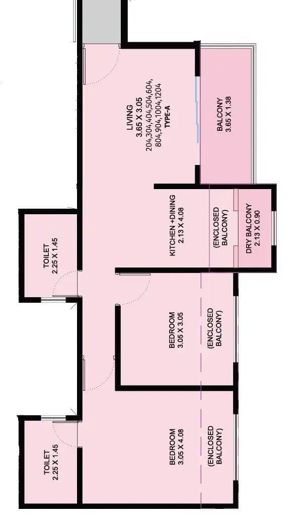 Kohinoor Sapphire 2 Unit plan - 650 sq.ft.