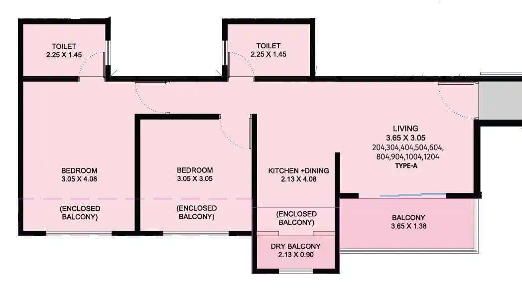 Kohinoor Sapphire 2 Unit plan - 660 sq.ft.
