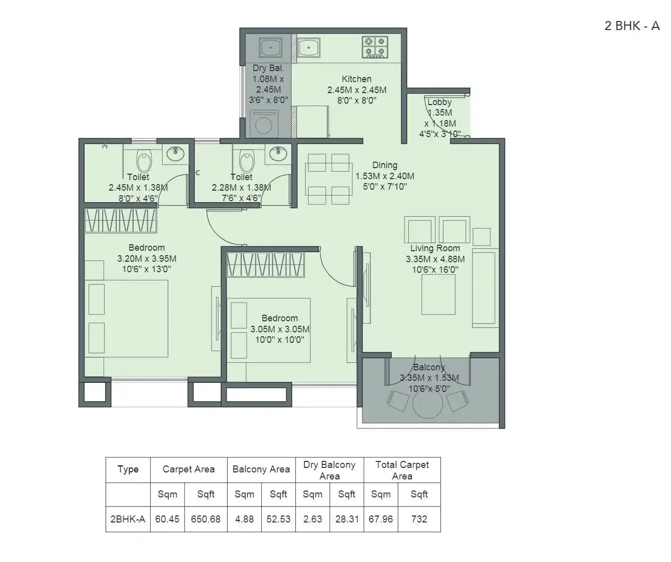Unit plan - 794 sq.ft.