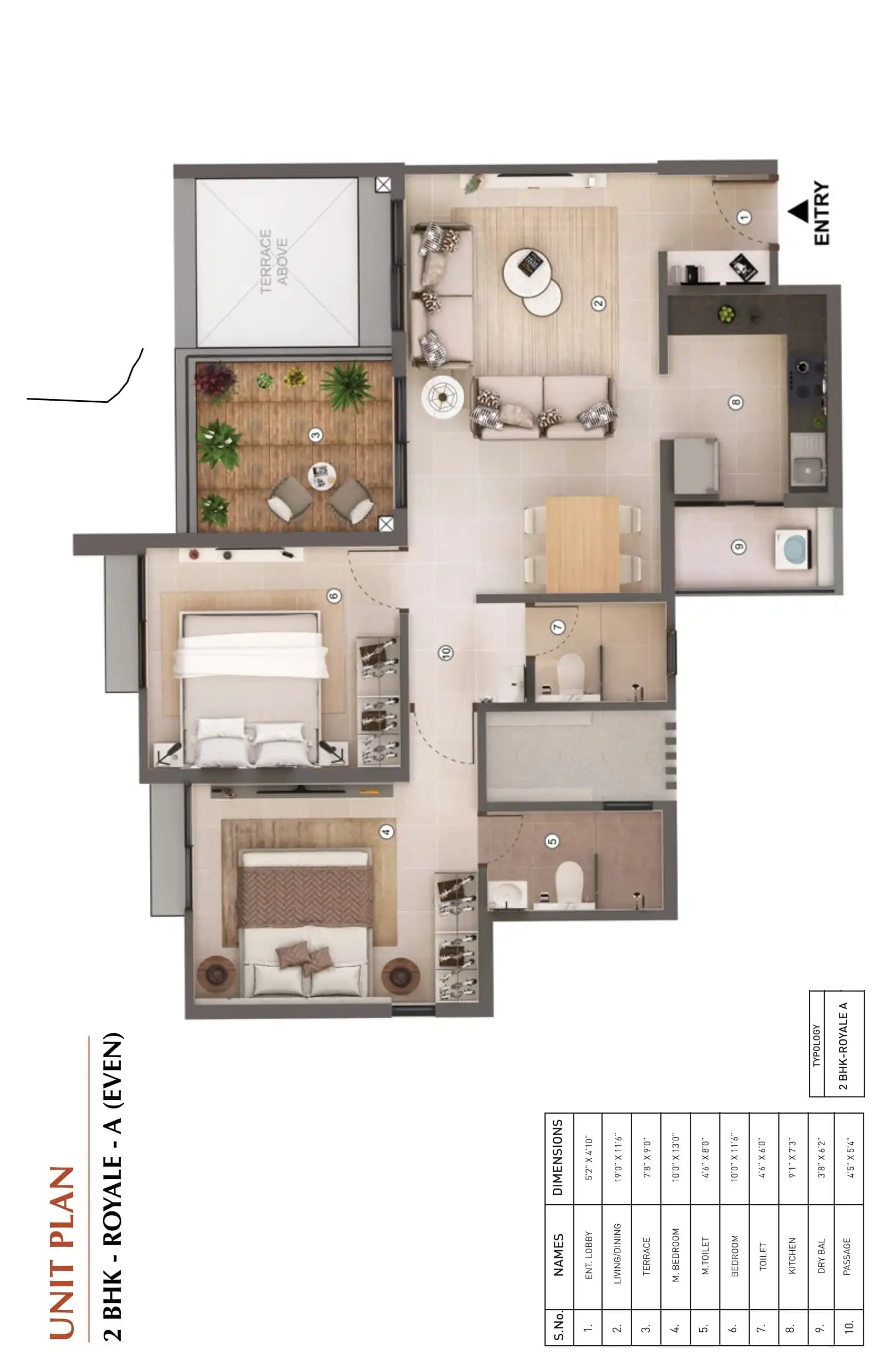 Unit plan - 789 sq.ft.