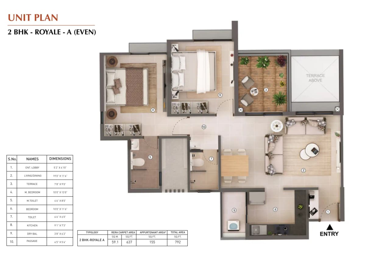 Joyville Sensorium Unit plan - 792 sq.ft.