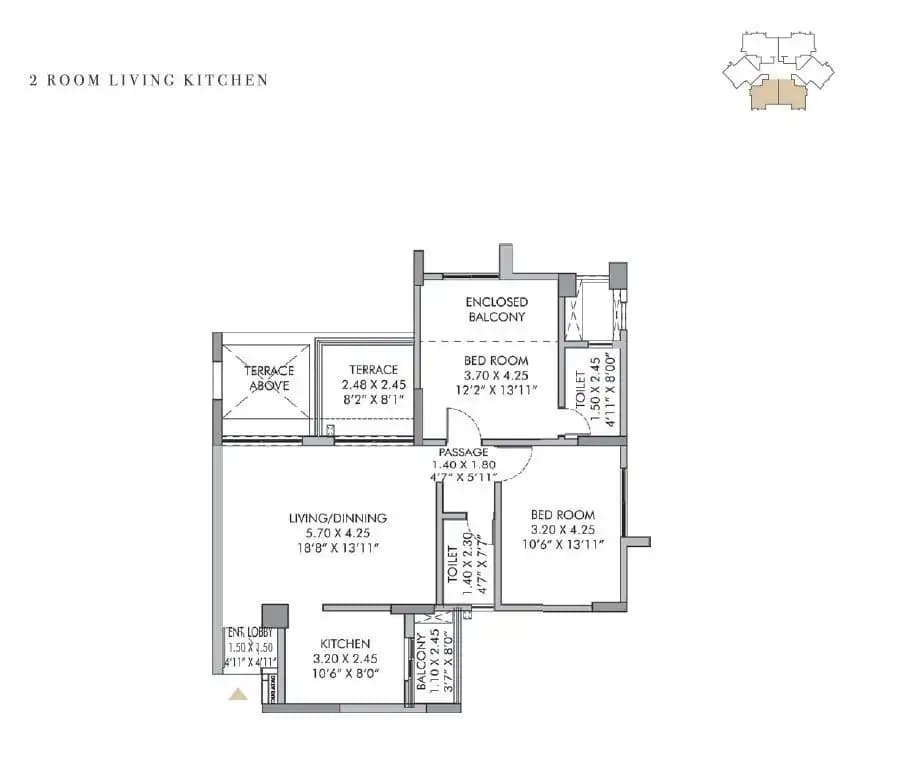 Unit plan - 937 sq.ft.