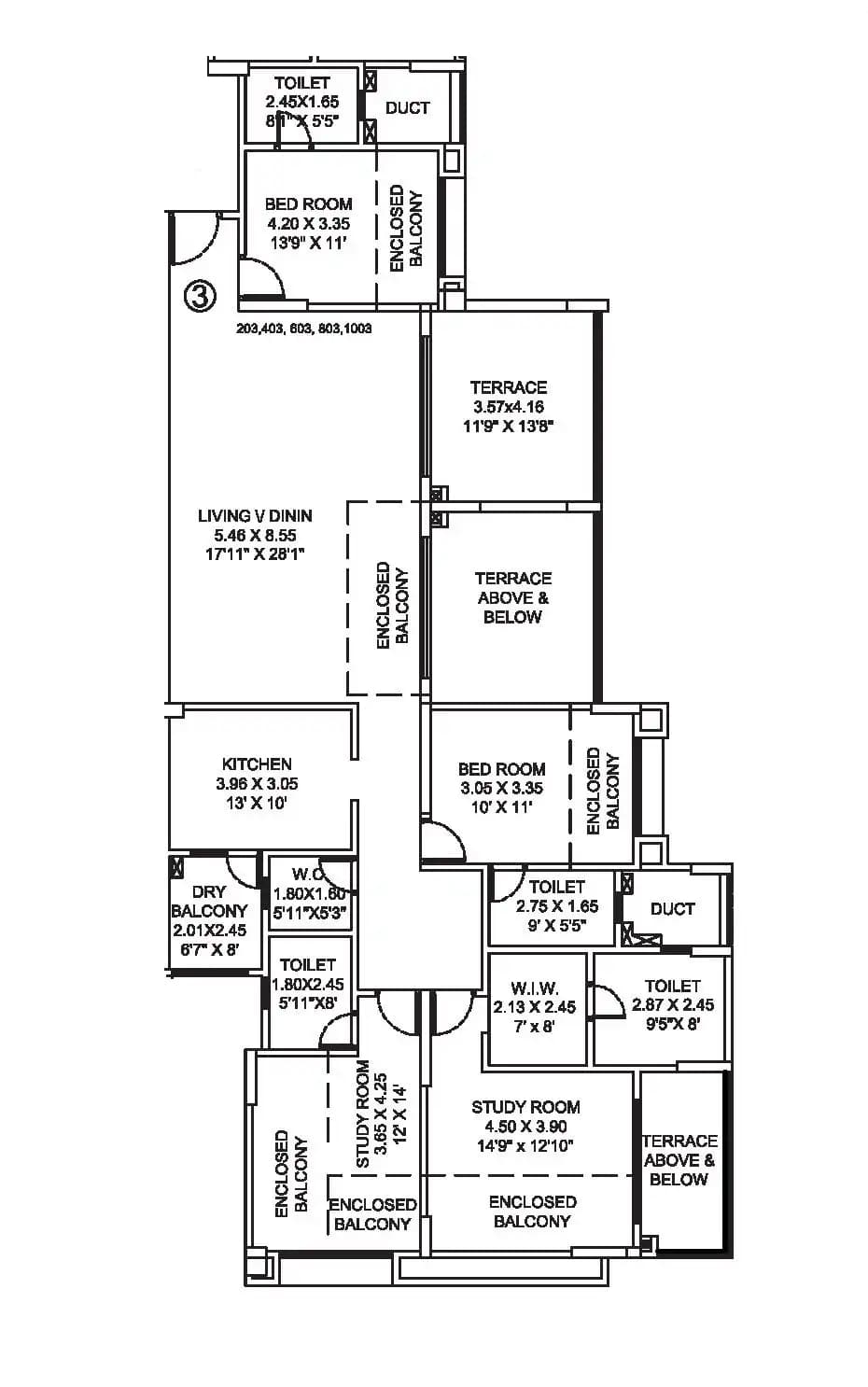 Unit plan - 2462 sq.ft.