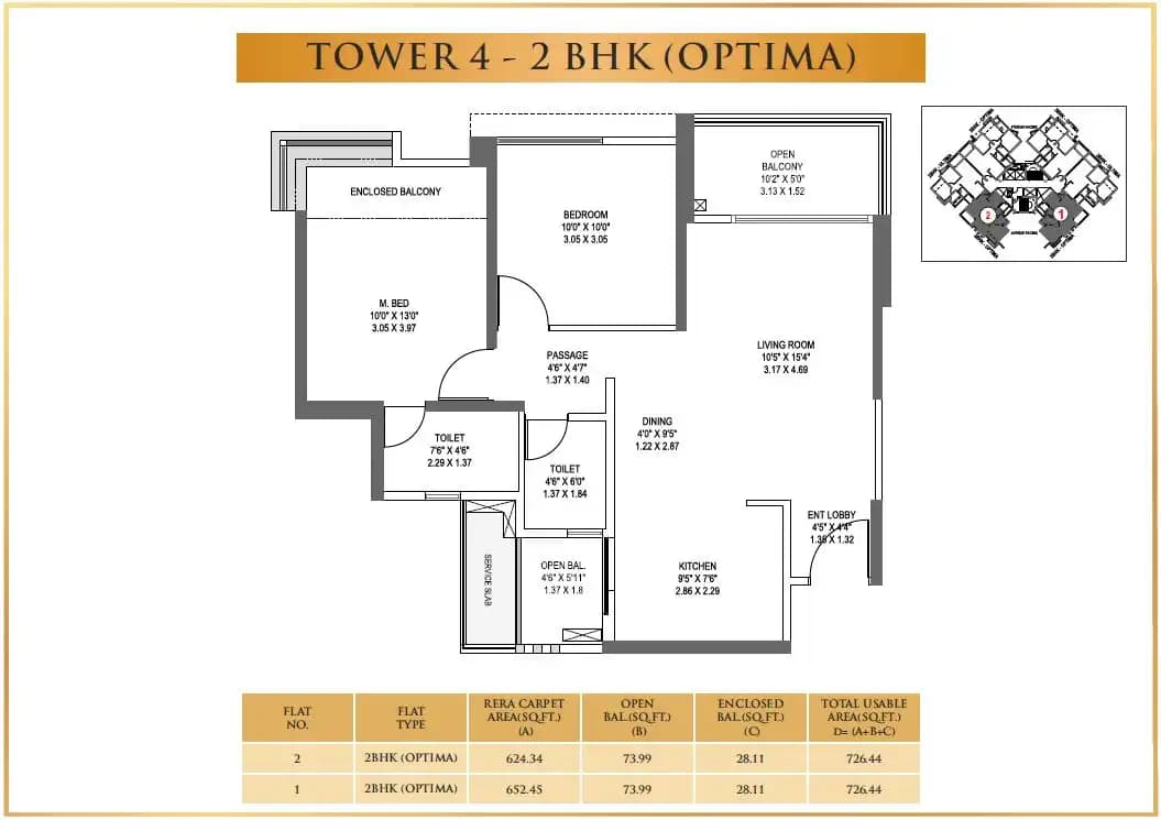 Pride Purple Park Titan Unit plan - 726 sq.ft.