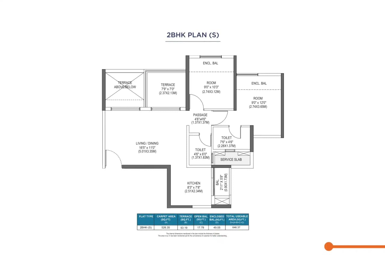 Park Connect Unit plan - 646 sq.ft.