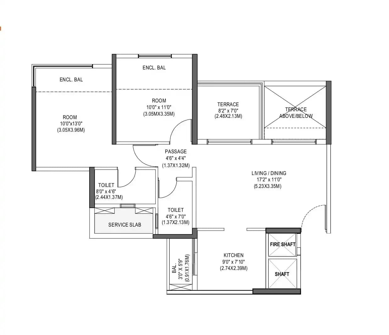 Unit plan - 715 sq.ft.