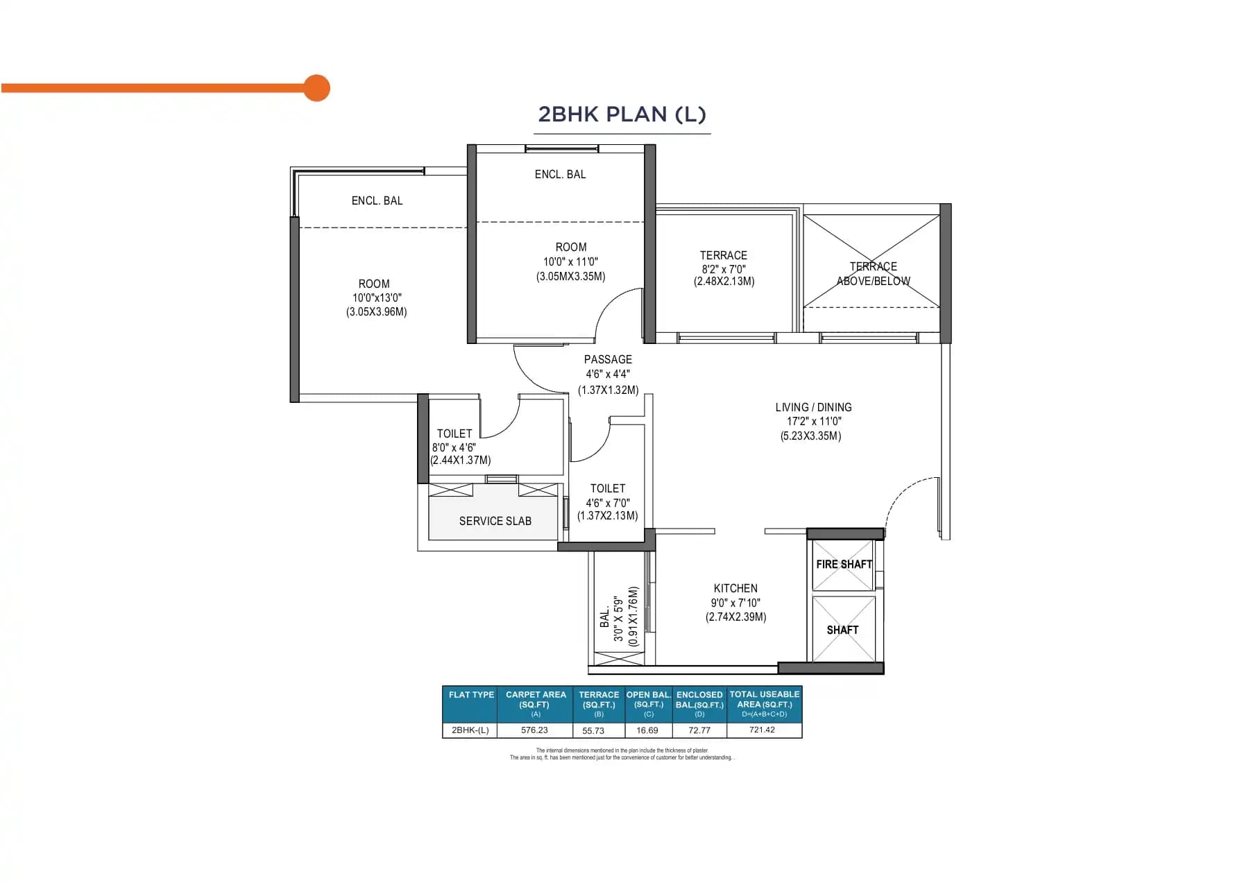 Unit plan - 721 sq.ft.