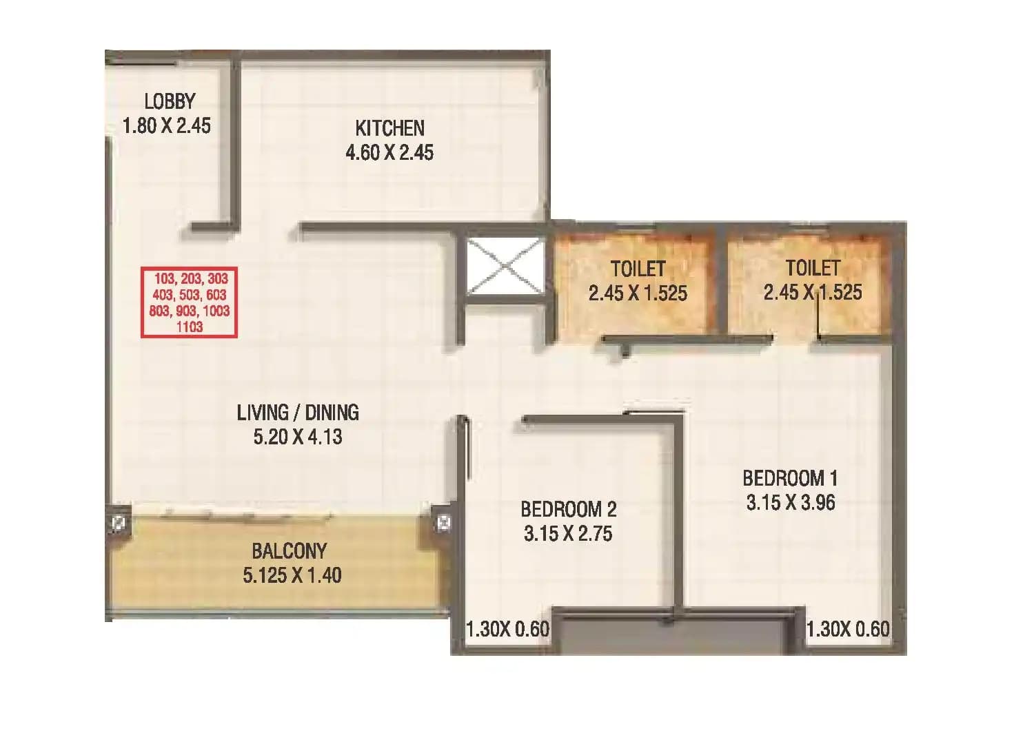 Unit plan - 892 sq.ft.