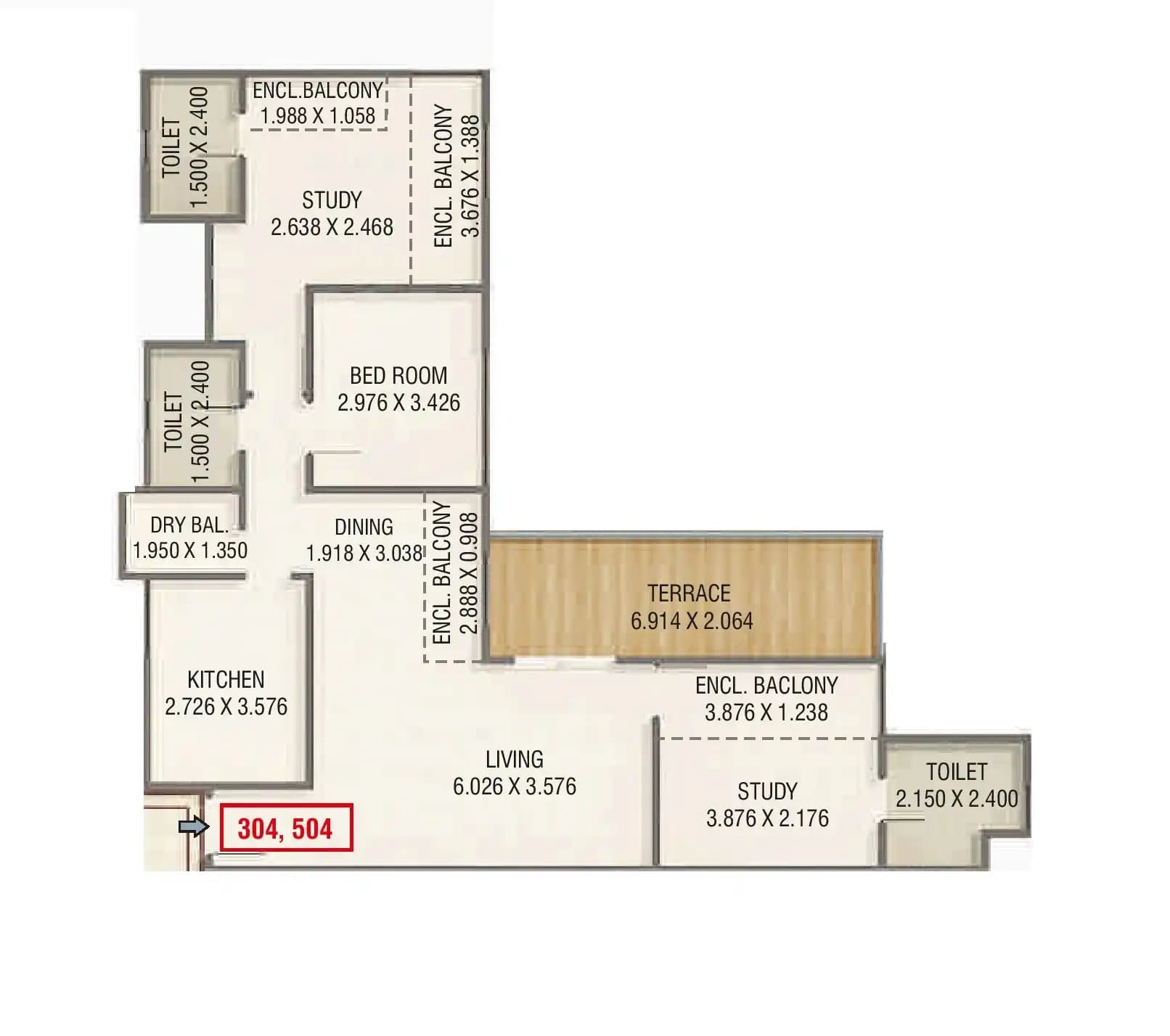 Unit plan - 1335 sq.ft.