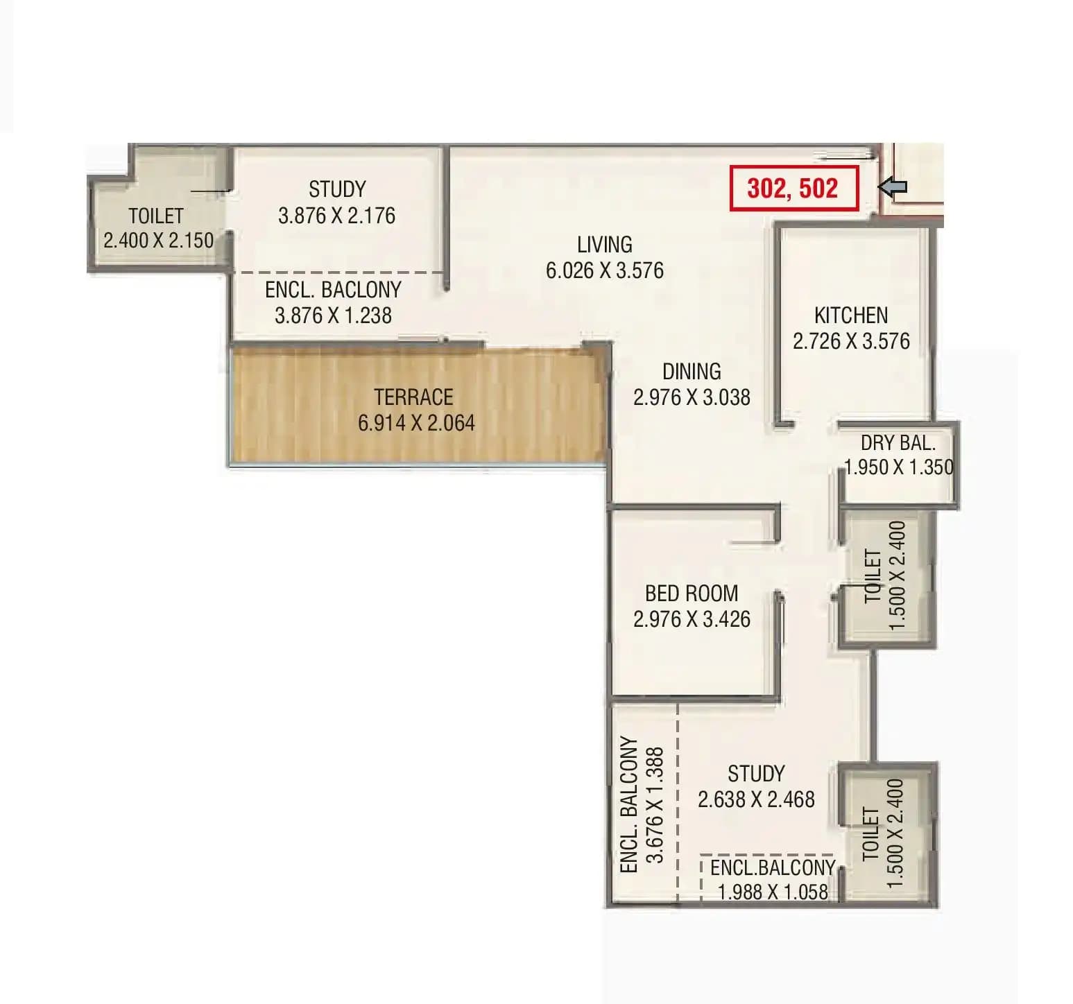 Unit plan - 1370 sq.ft.