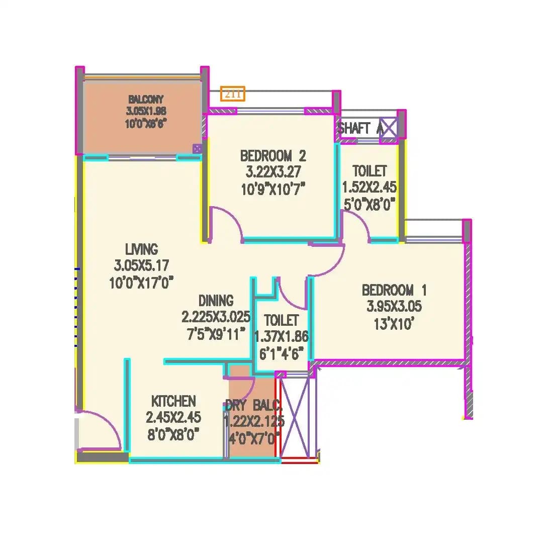 Unit plan - 1066 sq.ft.