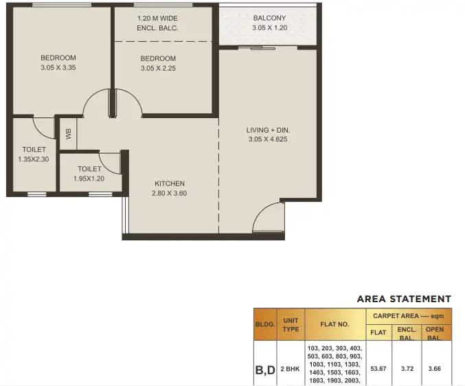 Unit plan - 657 sq.ft.
