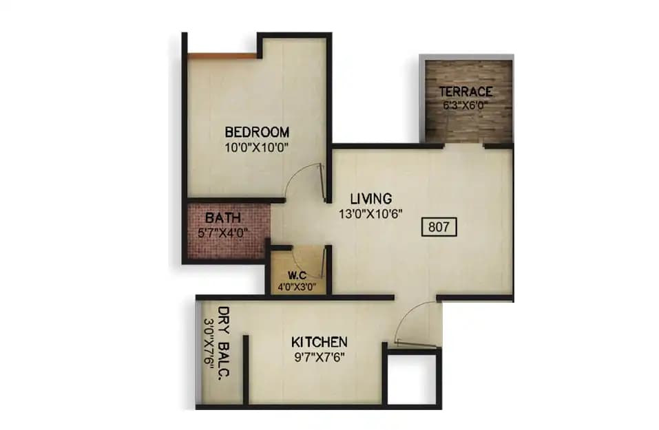 Unit plan - 452 sq.ft.