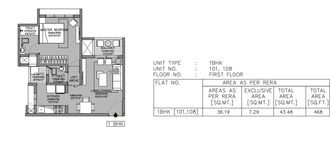 Unit plan - 468 sq.ft.