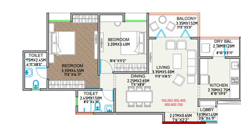 Unit plan - 880 sq.ft.