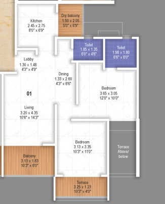 Unit plan - 811 sq.ft.