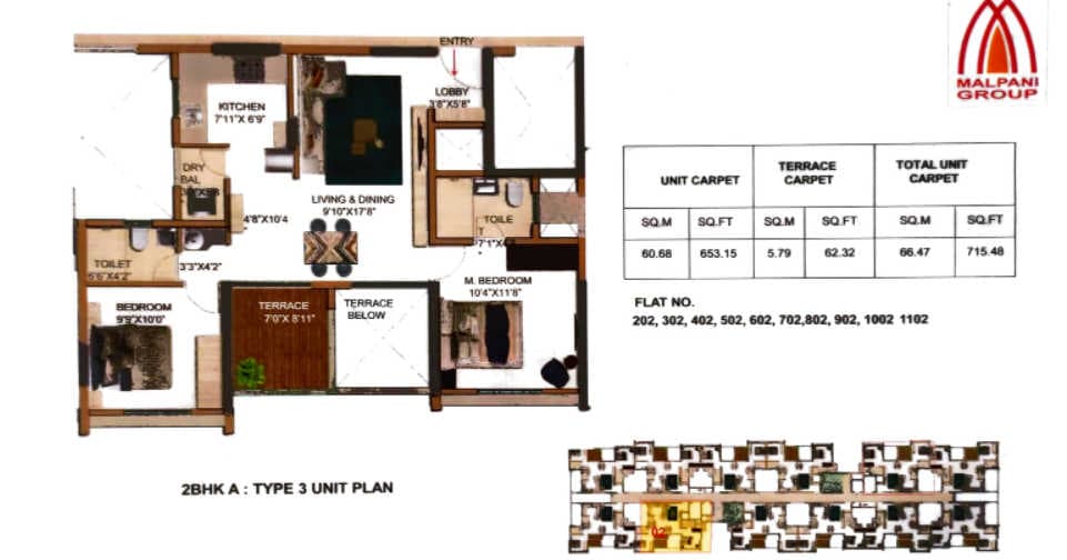 Unit plan - 716 sq.ft.