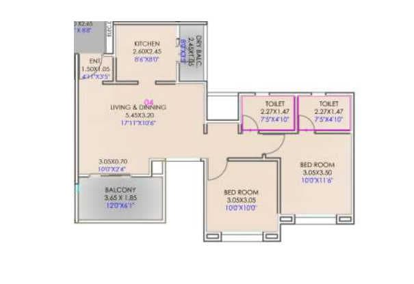 Unit plan - 765 sq.ft.