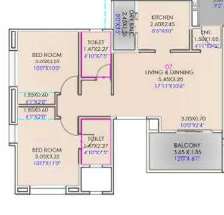 Unit plan - 790 sq.ft.