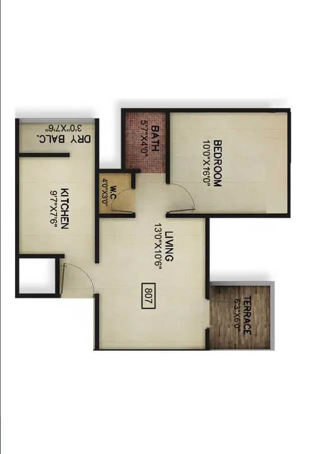 Unit plan - 460 sq.ft.