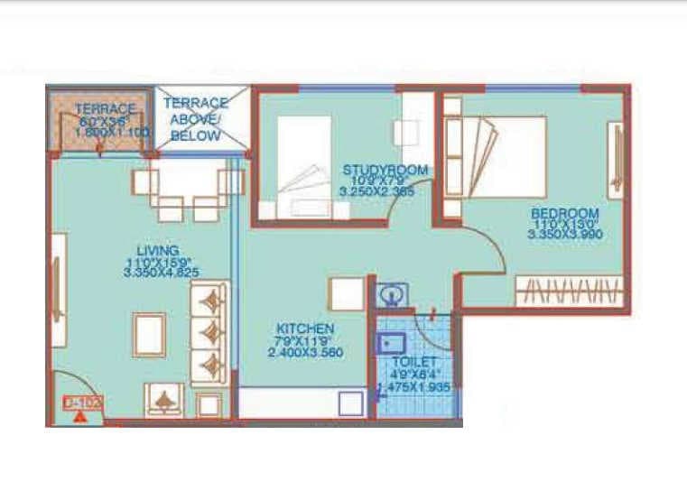 Unit plan - 589 sq.ft.