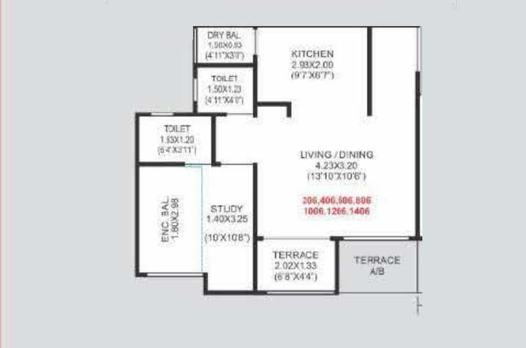 Jhamtani Vision Ace Unit plan - 476 sq.ft.