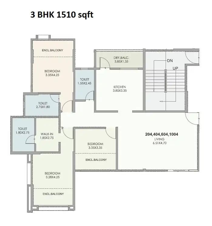 Unit plan - 1510 sq.ft.