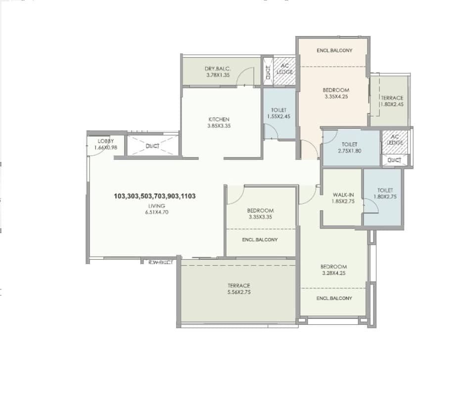 Unit plan - 1580 sq.ft.