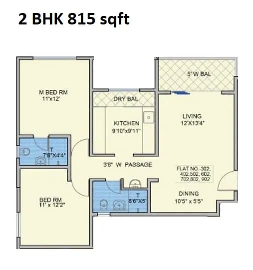 Naiknavare Eagles Nest Unit plan - 815 sq.ft.