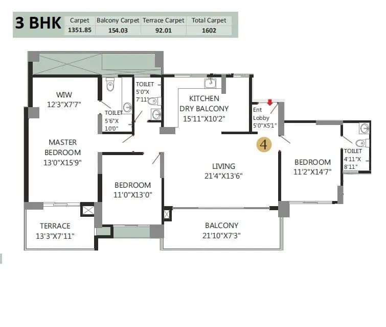43 Privet Drive Unit plan - 1602 sq.ft.
