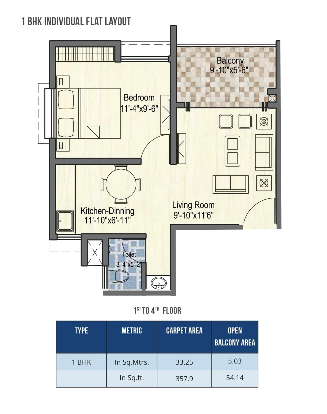 Bhandari Unnati Unit plan - 358 sq.ft.