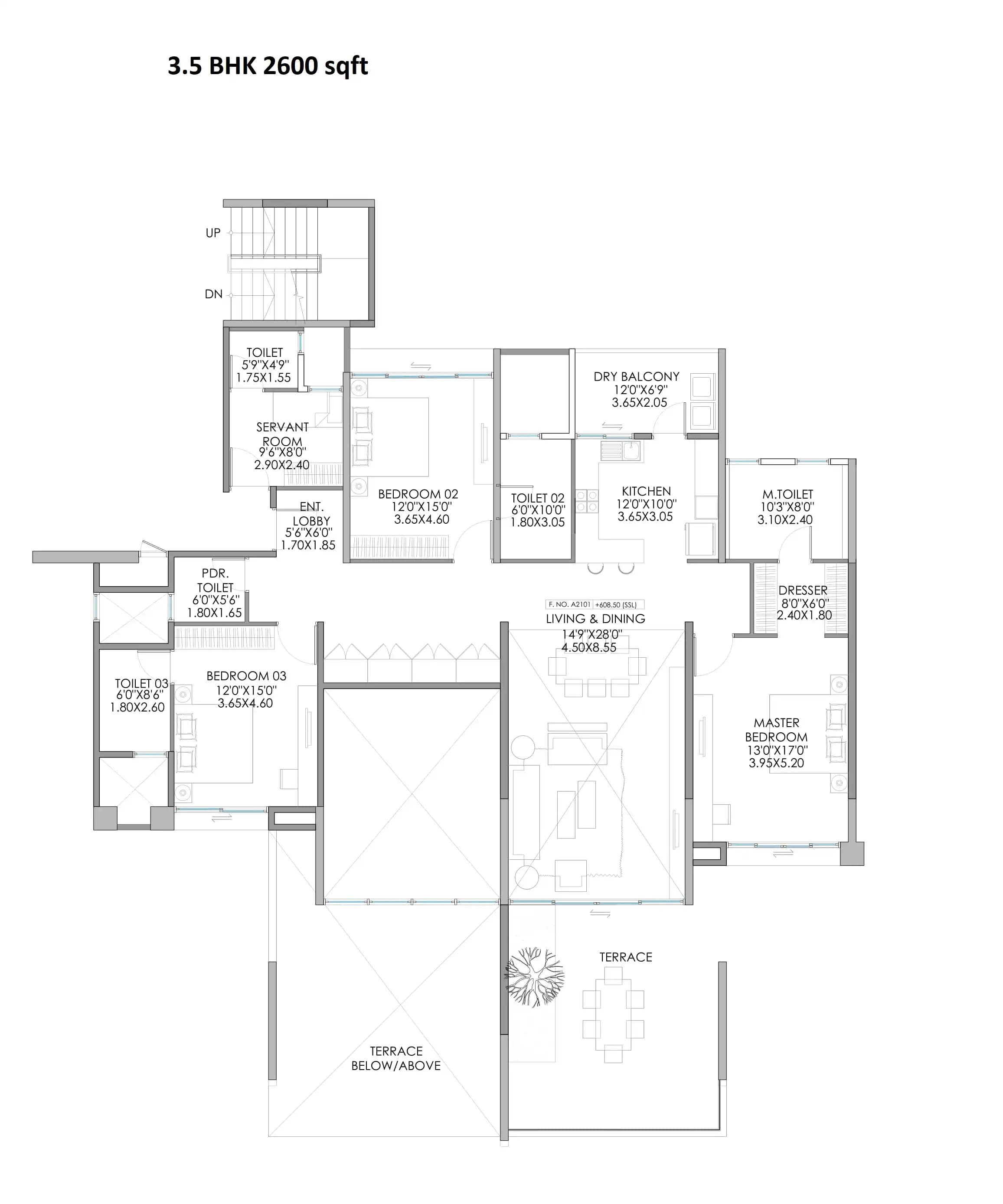 Unit plan - 2600 sq.ft.