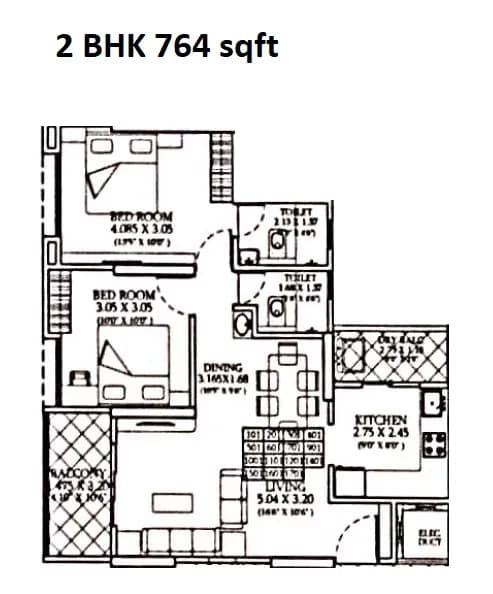 Choice Goodwill Verve Unit plan - 764 sq.ft.