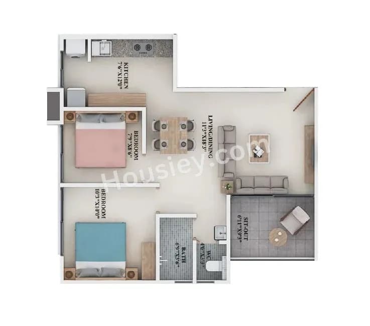 Unit plan - 606 sq.ft.