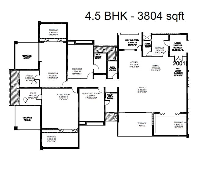 Kumar Sanctum Unit plan - 3804 sq.ft.
