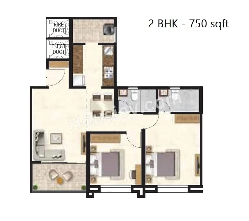 Unit plan - 750 sq.ft.