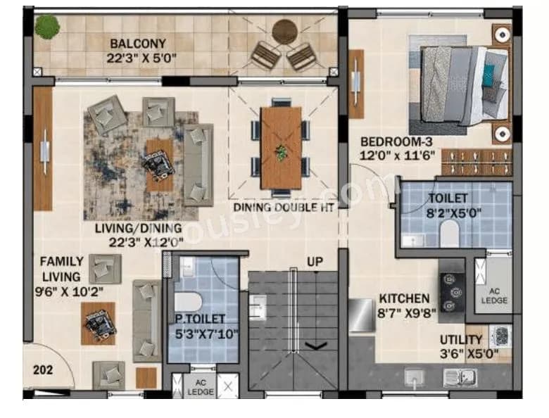 Unit plan - 1517 sq.ft.