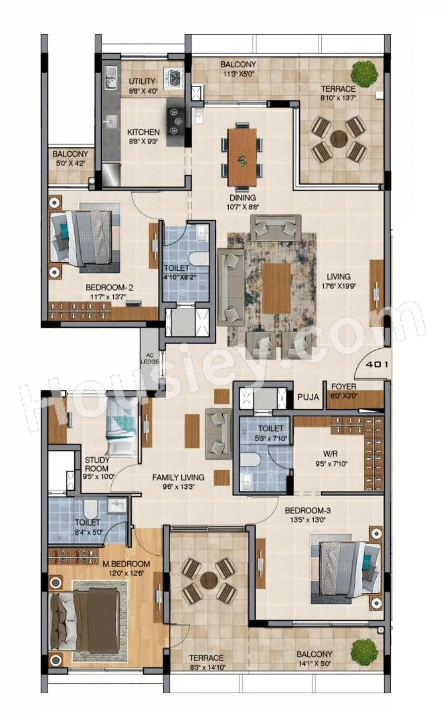 Unit plan - 1722 sq.ft.